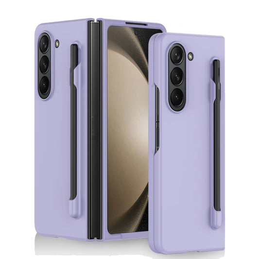 For Samsung Galaxy Z Fold5 Skin Feel PC Phone Case with Pen Slots, Not Included Pen(Purple) - Galaxy Z Fold5 Cases by PMC Jewellery | Online Shopping South Africa | PMC Jewellery