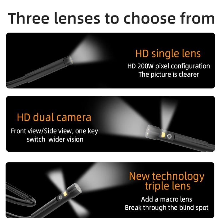 T23 7.9mm Three Lenses 7 inch Screen Industrial Endoscope, Spec:1m Tube -  by PMC TechLife | Online Shopping South Africa | PMC TechLife | Buy Now Pay Later Mobicred