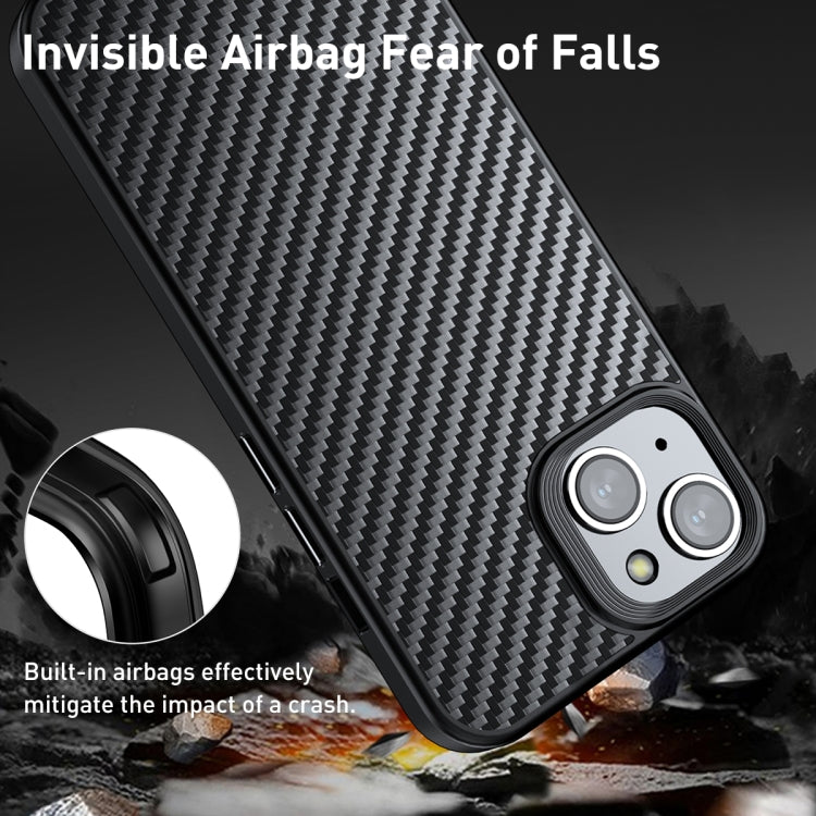 For iPhone 15 wlons Magsafe Carbon Fiber Kevlar TPU Phone Case(Black) - free shipping - PMC Jewellery - Order now!
