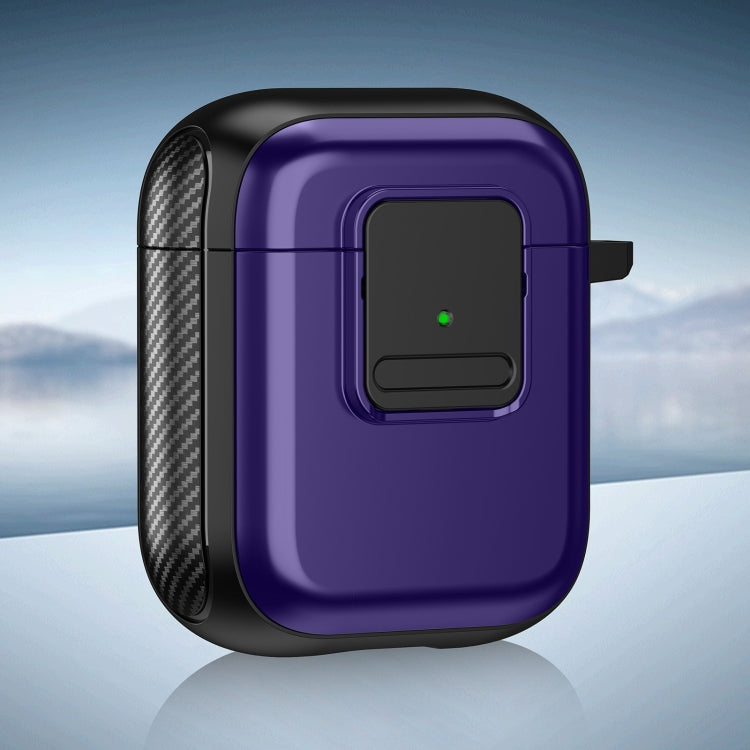 For AirPods 2 / 1 TPU + PC Wireless Earphones Case with Magnetic Switch(Purple) - free shipping - PMC Jewellery - Order now!