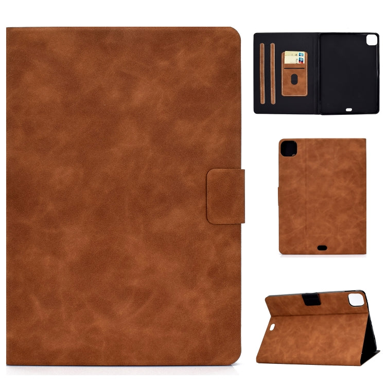 For iPad Pro 11 2024 Cowhide Texture Leather Smart Tablet Case(Brown) - iPad Pro 11 2024 Cases by PMC TechLife | Online Shopping South Africa | PMC TechLife | Buy Now Pay Later Mobicred