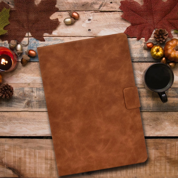 For iPad Pro 11 2024 Cowhide Texture Leather Smart Tablet Case(Brown) - iPad Pro 11 2024 Cases by PMC Jewellery | Online Shopping South Africa | PMC Jewellery | Buy Now Pay Later Mobicred