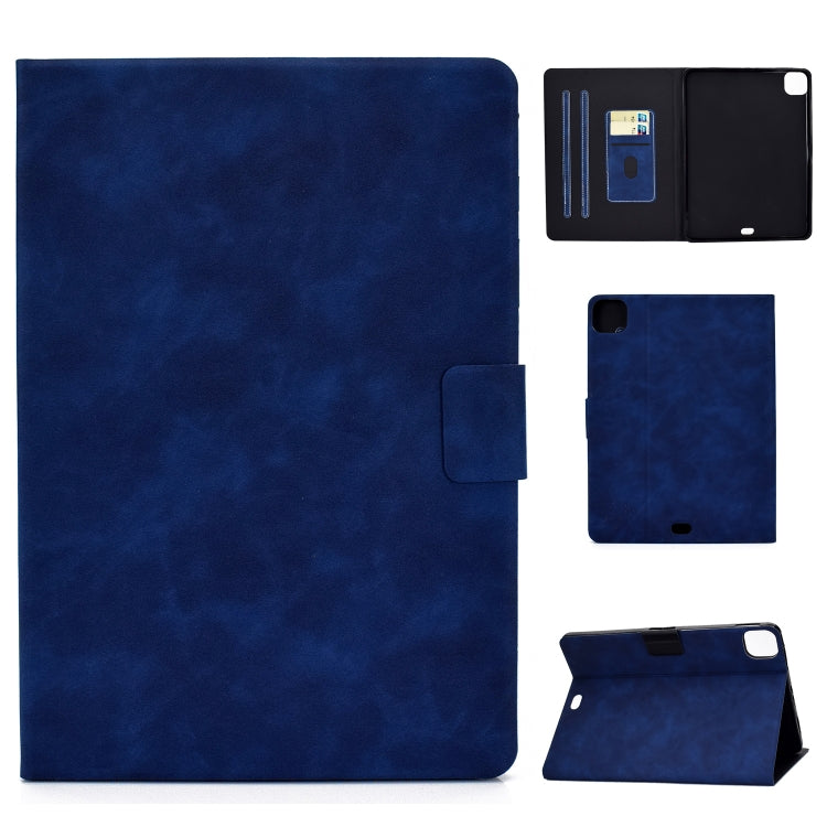 For iPad Pro 11 2024 Cowhide Texture Leather Smart Tablet Case(Blue) - iPad Pro 11 2024 Cases by PMC TechLife | Online Shopping South Africa | PMC TechLife | Buy Now Pay Later Mobicred