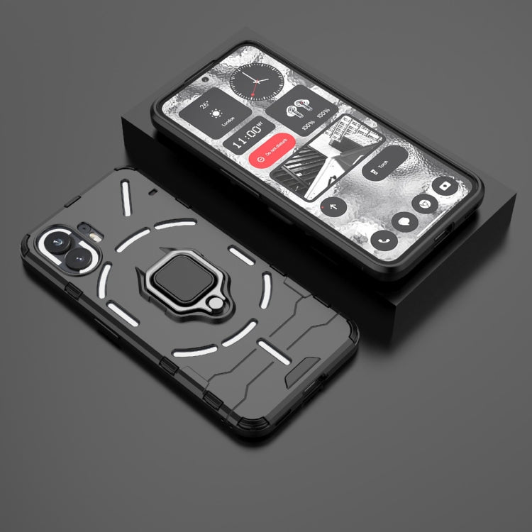 For Nothing Phone 2 Shockproof PC + TPU Holder Phone Case(Black) - Nothing Cases by PMC TechLife | Online Shopping South Africa | PMC TechLife | Buy Now Pay Later Mobicred