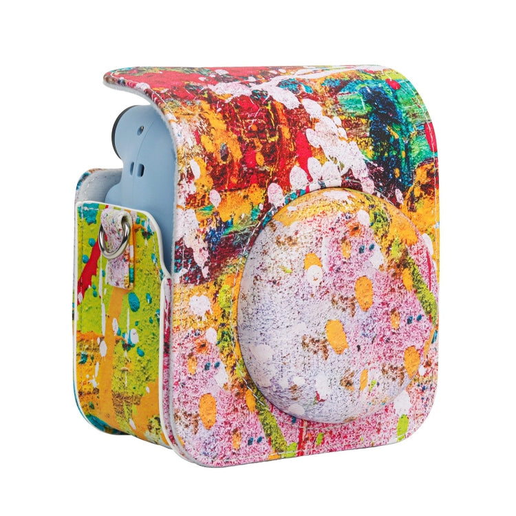 For FUJIFILM instax mini 12 Painted Full Body Leather Case Camera Bag with Strap(Abstract Painting) - Leather Bag by PMC TechLife | Online Shopping South Africa | PMC TechLife | Buy Now Pay Later Mobicred