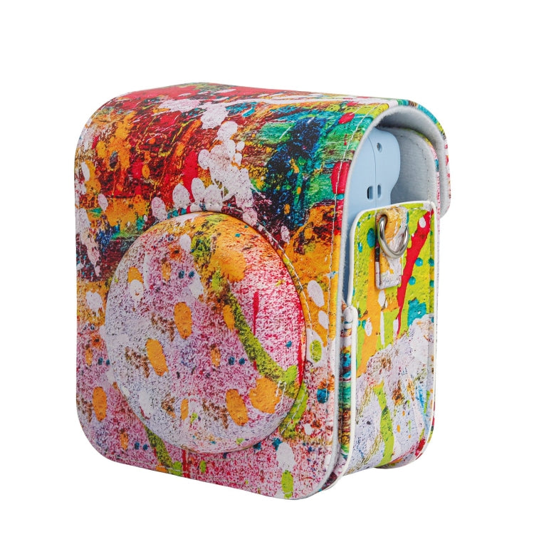 For FUJIFILM instax mini 12 Painted Full Body Leather Case Camera Bag with Strap(Abstract Painting) - Leather Bag by PMC TechLife | Online Shopping South Africa | PMC TechLife | Buy Now Pay Later Mobicred
