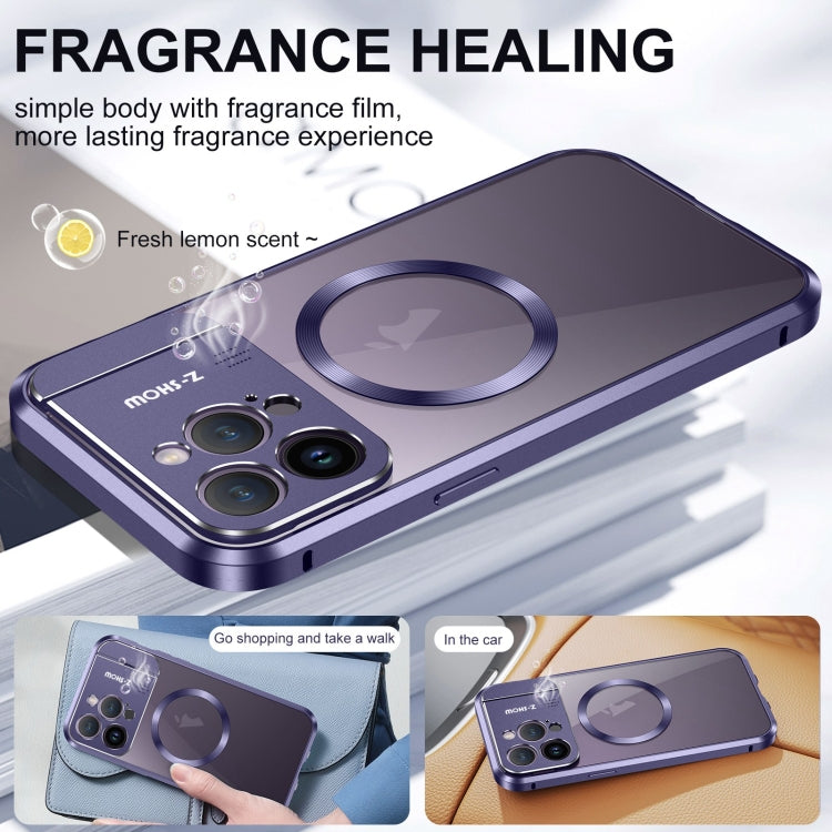 For iPhone 16 Pro Max Aromatherapy Holder Single-sided MagSafe Magnetic Phone Case(Purple) - free shipping - PMc TechLife - Order now!