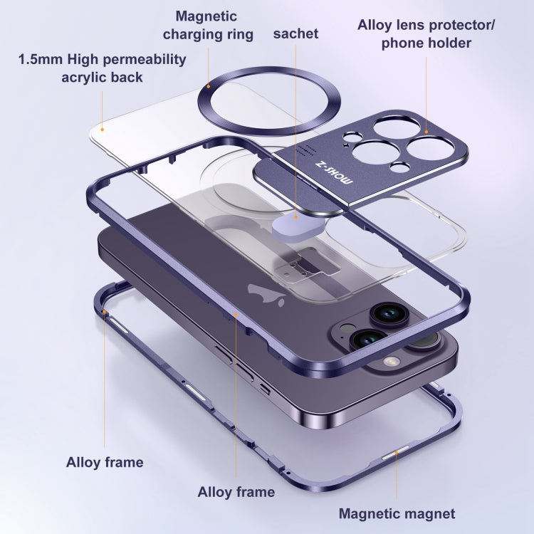 For iPhone 16 Pro Max Aromatherapy Holder Single-sided MagSafe Magnetic Phone Case(Purple) - free shipping - PMc TechLife - Order now!
