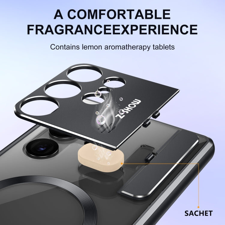 For Samsung Galaxy S25 Ultra 5G Aromatherapy Holder Single-sided MagSafe Magnetic Phone Case(Silver) - Galaxy S25 Ultra 5G Cases by PMC Jewellery | Online Shopping South Africa | PMC Jewellery | Buy Now Pay Later Mobicred