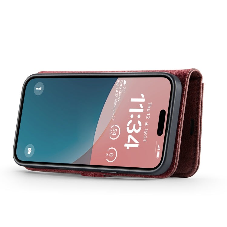 For iPhone 16 DG.MING Crazy Horse Texture Detachable Magnetic Leather Phone Case(Red) - free shipping - PMC Jewellery - Order now!