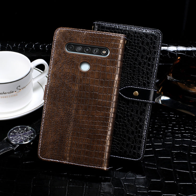 For LG K61 idewei Crocodile Texture Horizontal Flip Leather Case with Holder & Card Slots & Wallet(Black) - LG Cases by idewei | Online Shopping South Africa | PMC Jewellery | Buy Now Pay Later Mobicred