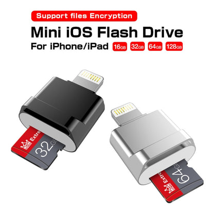 MicroDrive 8pin To TF Card Adapter Mini iPhone & iPad TF Card Reader, Capacity:128GB(Black) -  by MICRODRIVE | Online Shopping South Africa | PMC Jewellery | Buy Now Pay Later Mobicred