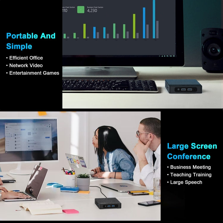 GXMO N42 Windows 11 Intel Gemini Lake N4000 Mini PC NVME SSD WiFi Mini Desktop Computer, Specification:6GB+64GB(Black) - free shipping - PMC Jewellery - Order now!