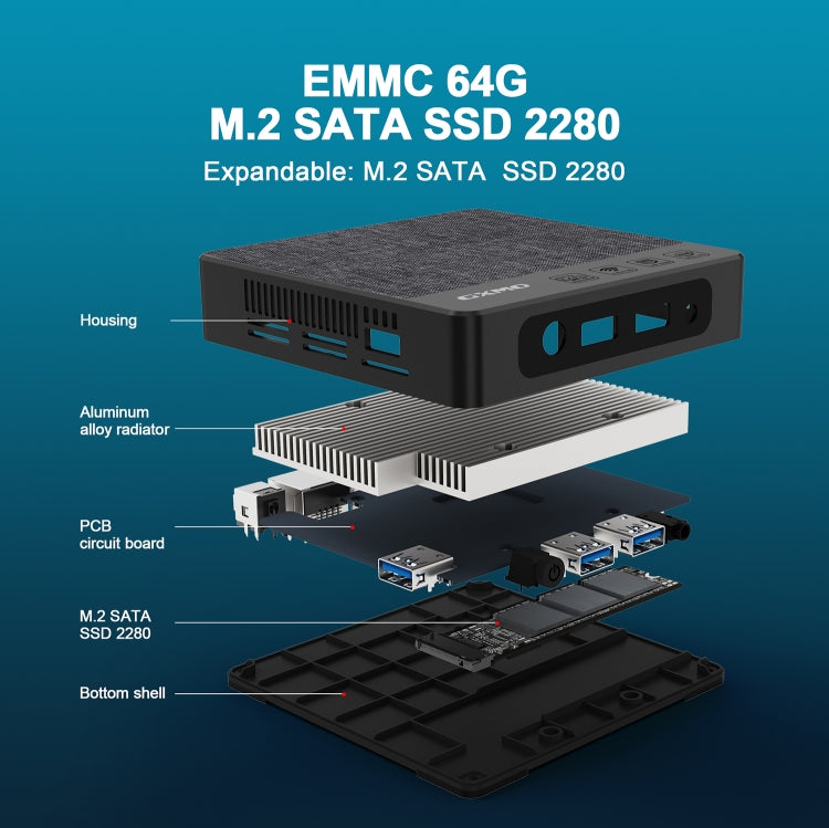 GXMO N42 Windows 11 Intel Gemini Lake N4000 Mini PC NVME SSD WiFi Mini Desktop Computer, Specification:6GB+64GB(Black) - free shipping - PMC Jewellery - Order now!