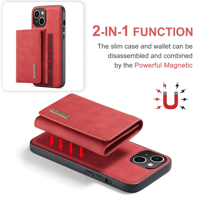 For iPhone 15 DG.MING M1 Series 3-Fold Multi Card Wallet Leather Phone Case(Red) - iPhone 15 Cases by DG.MING | Online Shopping South Africa | PMC TechLife | Buy Now Pay Later Mobicred