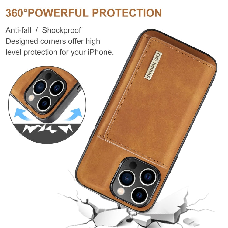 For iPhone 15 Pro Max DG.MING M1 Series 3-Fold Multi Card Wallet Leather Phone Case(Brown) - iPhone 15 Pro Max Cases by DG.MING | Online Shopping South Africa | PMC Jewellery | Buy Now Pay Later Mobicred