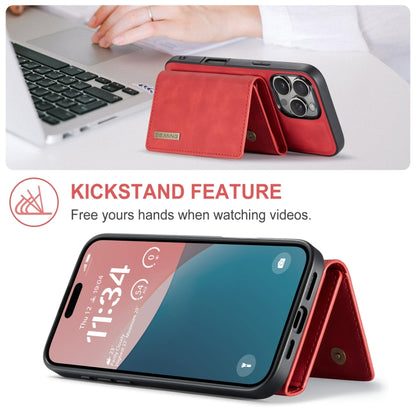 For iPhone 16 Pro DG.MING M1 Series 3-Fold Multi Card Wallet Leather Phone Case(Red) - iPhone 16 Pro Cases by DG.MING | Online Shopping South Africa | PMC Jewellery | Buy Now Pay Later Mobicred