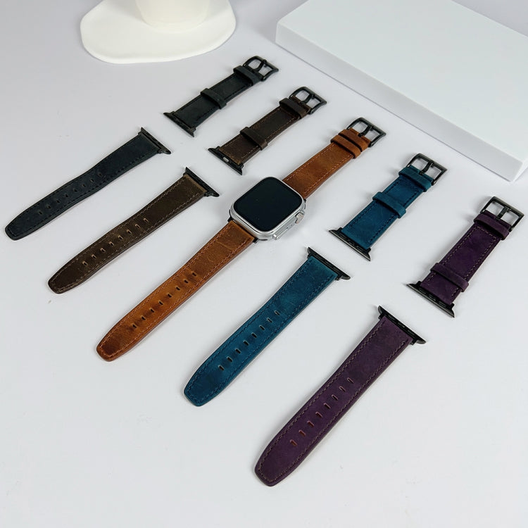 For Apple Watch Ultra 49mm Retro Texture Leather Watch Band(Coffee Color) - Watch Bands by PMC TechLife | Online Shopping South Africa | PMC TechLife | Buy Now Pay Later Mobicred