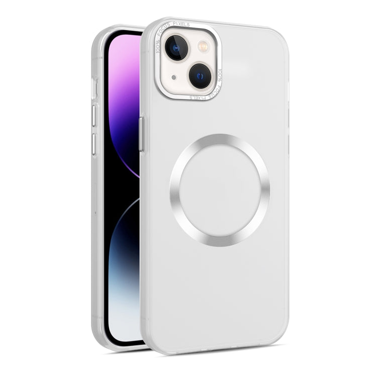 For iPhone 15 CD Texture MagSafe Frosted Translucent Phone Case(White) - iPhone 15 Cases by PMC Jewellery | Online Shopping South Africa | PMC Jewellery