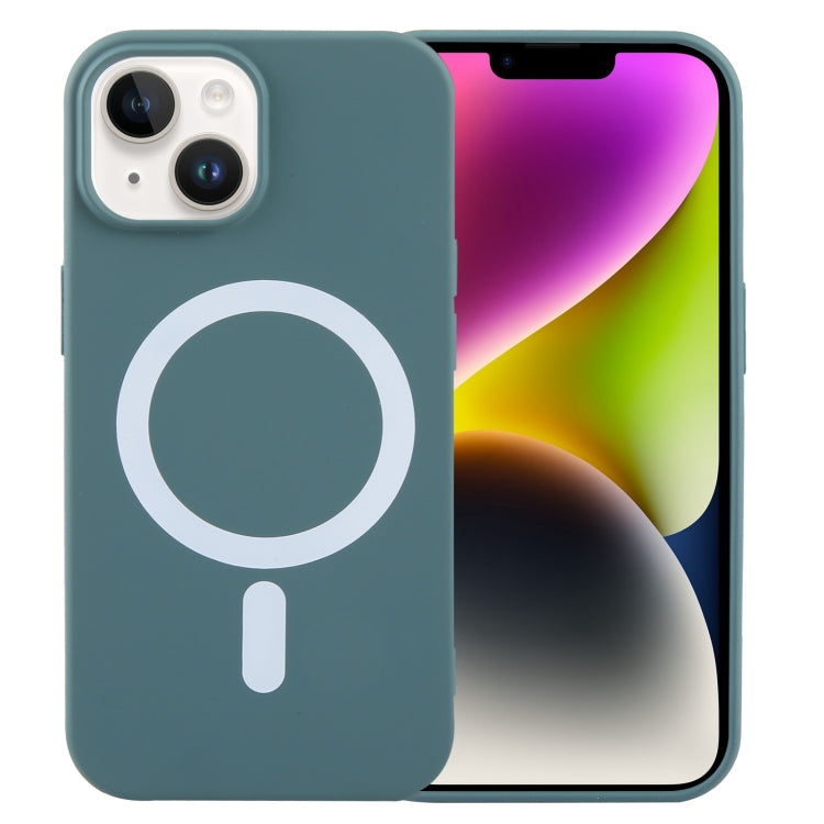 For iPhone 14 Plus MagSafe Liquid Silicone Phone Case(Deep Green) - iPhone 14 Plus Cases by PMC TechLife | Online Shopping South Africa | PMC TechLife