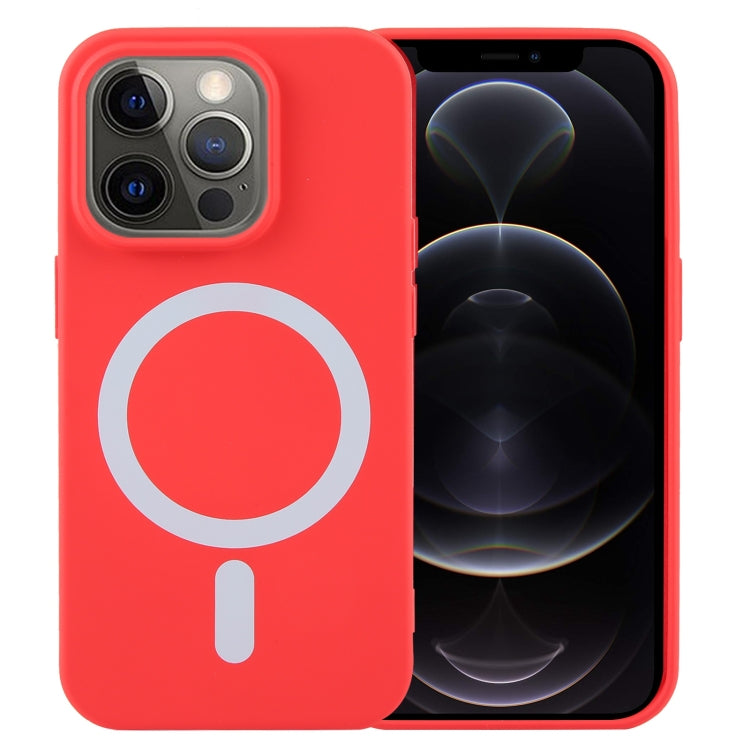 For iPhone 12 Pro MagSafe Liquid Silicone Phone Case(Red) - iPhone 12 / 12 Pro Cases by PMC TechLife | Online Shopping South Africa | PMC TechLife