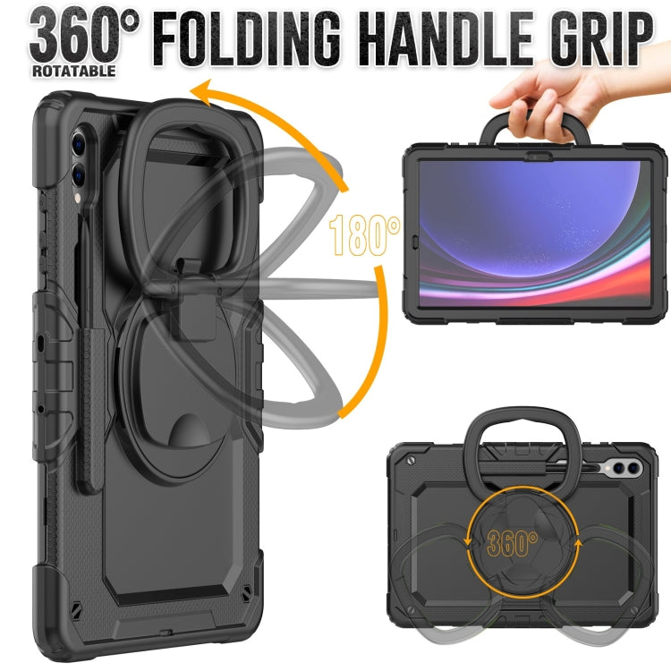 For Samsung Galaxy Tab S9+ / S10+ D Type Silicone Hybrid PC Tablet Case with Handle Holder(Black) - free shipping - PMC Jewellery - Order now!