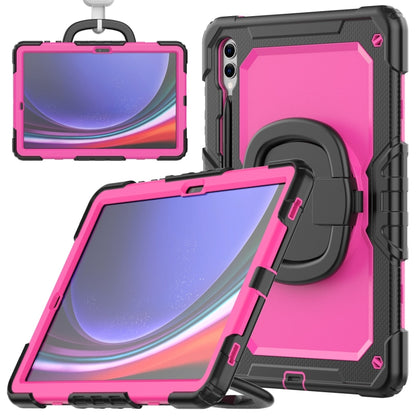 For Samsung Galaxy Tab S9+ / S10+ D Type Silicone Hybrid PC Tablet Case with Handle Holder(Rose Red PC) - Galaxy Tab S9+ Cases by PMC Jewellery | Online Shopping South Africa | PMC Jewellery | Buy Now Pay Later Mobicred