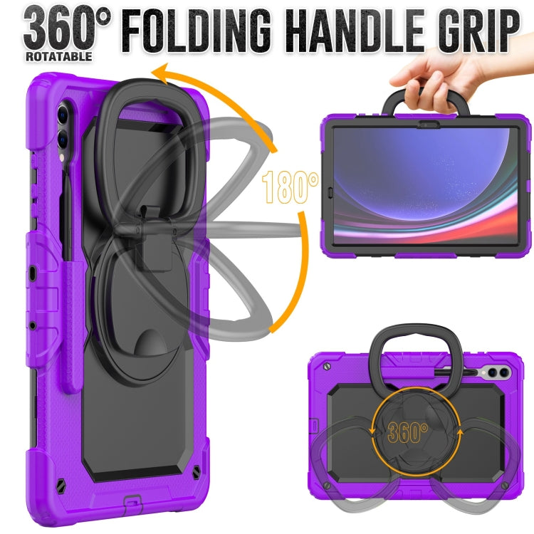 For Samsung Galaxy Tab S9+ / S10+ D Type Silicone Hybrid PC Tablet Case with Handle Holder(Purple) - Galaxy Tab S9+ Cases by PMC Jewellery | Online Shopping South Africa | PMC Jewellery | Buy Now Pay Later Mobicred