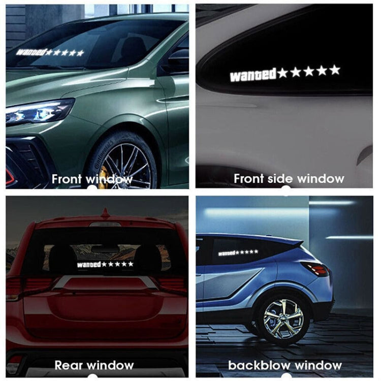 EL Luminous Car Stickers Cold Light Car Stickers Car Luminous Pattern Decoration(Wanted White Red) - Decorative Sticker by PMC TechLife | Online Shopping South Africa | PMC TechLife | Buy Now Pay Later Mobicred