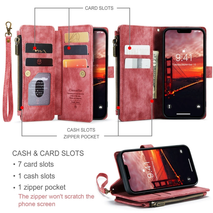 For iPhone 15 Plus CaseMe C30 Multifunctional Leather Phone Case(Red) - iPhone 15 Plus Cases by CaseMe | Online Shopping South Africa | PMC Jewellery | Buy Now Pay Later Mobicred