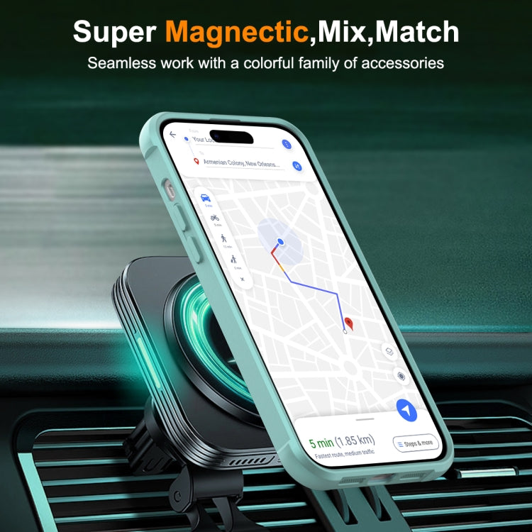 For iPhone 14 Pro MagSafe Magnetic Rotating Holder Phone Case(Lake Blue) - iPhone 14 Pro Cases by PMC TechLife | Online Shopping South Africa | PMC TechLife