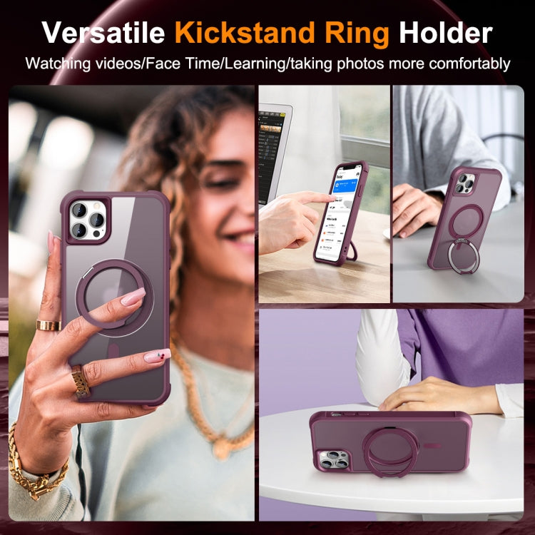 For iPhone 13 Pro Max / 12 Pro Max MagSafe Magnetic Rotating Holder Phone Case(Wine Red) - iPhone 13 Pro Max Cases by PMC TechLife | Online Shopping South Africa | PMC TechLife