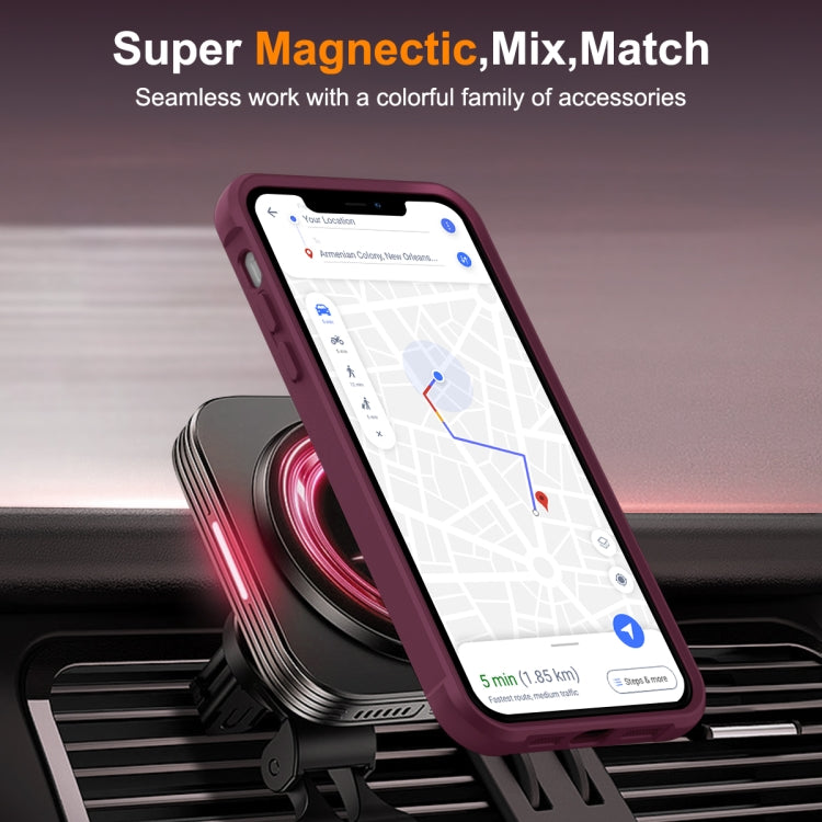For iPhone 13 Pro Max / 12 Pro Max MagSafe Magnetic Rotating Holder Phone Case(Wine Red) - iPhone 13 Pro Max Cases by PMC TechLife | Online Shopping South Africa | PMC TechLife
