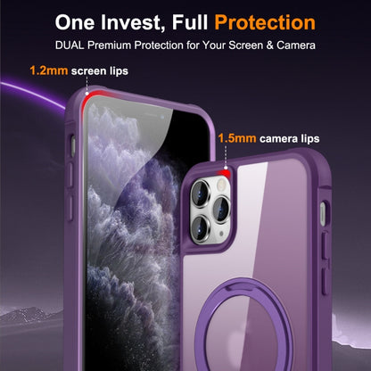 For iPhone 11 Pro Max MagSafe Magnetic Rotating Holder Phone Case(Purple) - iPhone 11 Pro Max Cases by PMC Jewellery | Online Shopping South Africa | PMC Jewellery