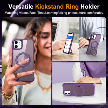 For iPhone 11 MagSafe Magnetic Rotating Holder Phone Case(Purple) - iPhone 11 Cases by PMC Jewellery | Online Shopping South Africa | PMC Jewellery