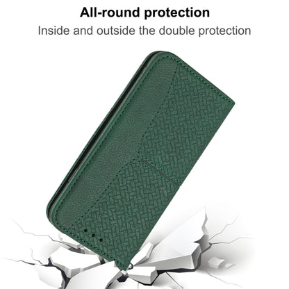 For iPhone 16 Pro Max Woven Texture Stitching Magnetic Leather Phone Case(Green) - iPhone 16 Pro Max Cases by PMC Jewellery | Online Shopping South Africa | PMC Jewellery | Buy Now Pay Later Mobicred