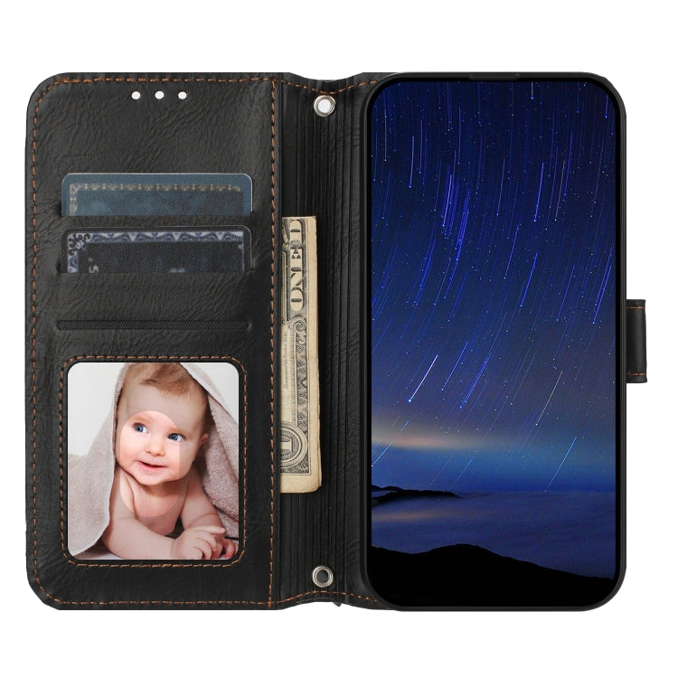 For iPhone 16e Oil Skin Zipper Wallet Leather Phone Case(Black) - iPhone 16e Cases by PMC TechLife | Online Shopping South Africa | PMC TechLife | Buy Now Pay Later Mobicred