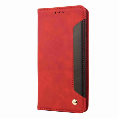 For iPhone 16 Skin Feel Splicing Leather Phone Case(Red) - iPhone 16 Cases by PMC Jewellery | Online Shopping South Africa | PMC Jewellery | Buy Now Pay Later Mobicred