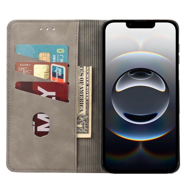 For iPhone 16e Skin Feel Splicing Leather Phone Case(Grey) - iPhone 16e Cases by PMC TechLife | Online Shopping South Africa | PMC TechLife | Buy Now Pay Later Mobicred