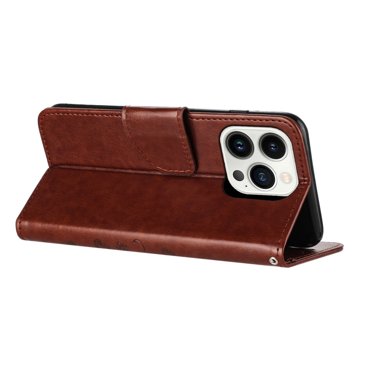 For iPhone 16 Pro Max Butterfly Flower Pattern Flip Leather Phone Case(Brown) - iPhone 16 Pro Max Cases by PMC TechLife | Online Shopping South Africa | PMC TechLife | Buy Now Pay Later Mobicred