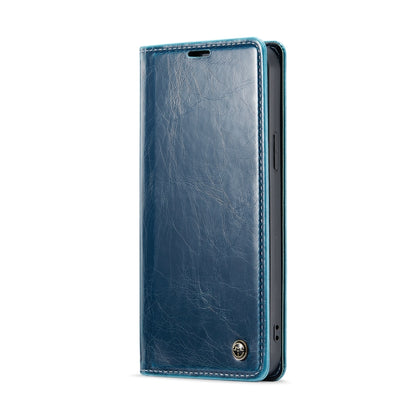 For iPhone 15 Pro CaseMe 003 Crazy Horse Texture Leather Phone Case(Blue) - iPhone 15 Pro Cases by CaseMe | Online Shopping South Africa | PMC Jewellery | Buy Now Pay Later Mobicred