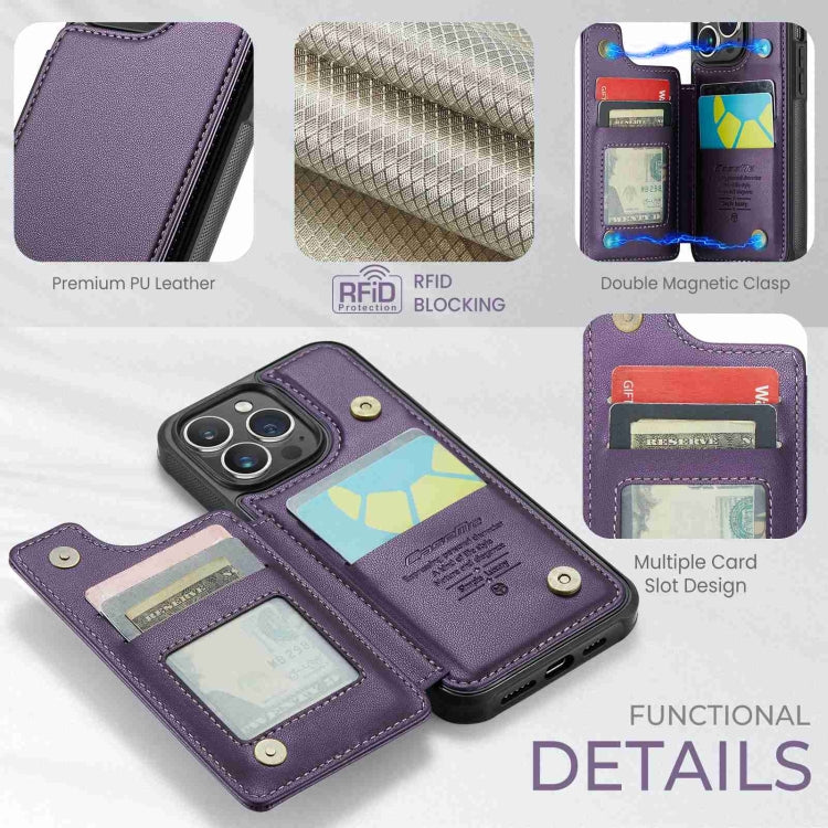 For iPhone 15 Pro Max CaseMe C22 Card Slots Holder RFID Anti-theft Phone Case(Purple) - iPhone 15 Pro Max Cases by CaseMe | Online Shopping South Africa | PMC Jewellery | Buy Now Pay Later Mobicred