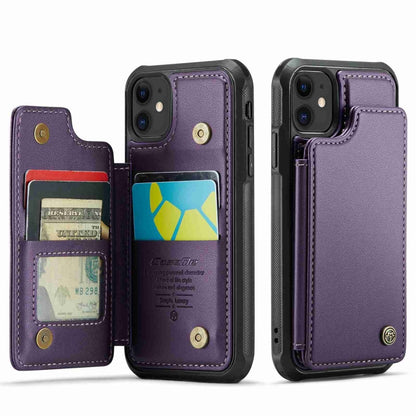 For iPhone 11 CaseMe C22 Card Slots Holder RFID Anti-theft Phone Case(Purple) - iPhone 11 Cases by CaseMe | Online Shopping South Africa | PMC Jewellery | Buy Now Pay Later Mobicred