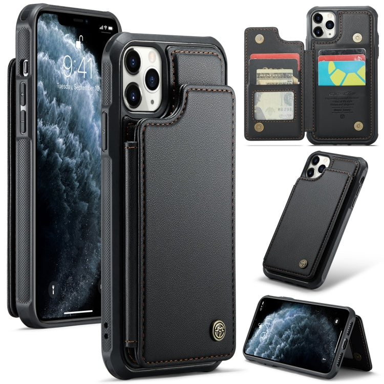 For iPhone 11 Pro Max CaseMe C22 Card Slots Holder RFID Anti-theft Phone Case(Black) - iPhone 11 Pro Max Cases by CaseMe | Online Shopping South Africa | PMC Jewellery | Buy Now Pay Later Mobicred