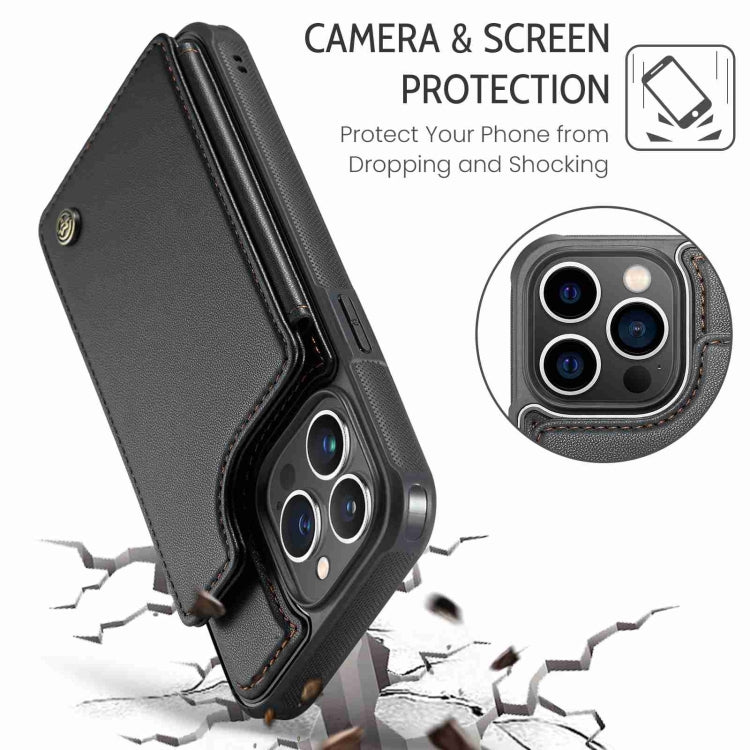 For iPhone 13 Pro CaseMe C22 Card Slots Holder RFID Anti-theft Phone Case(Black) - free shipping - PMC Jewellery - Order now!