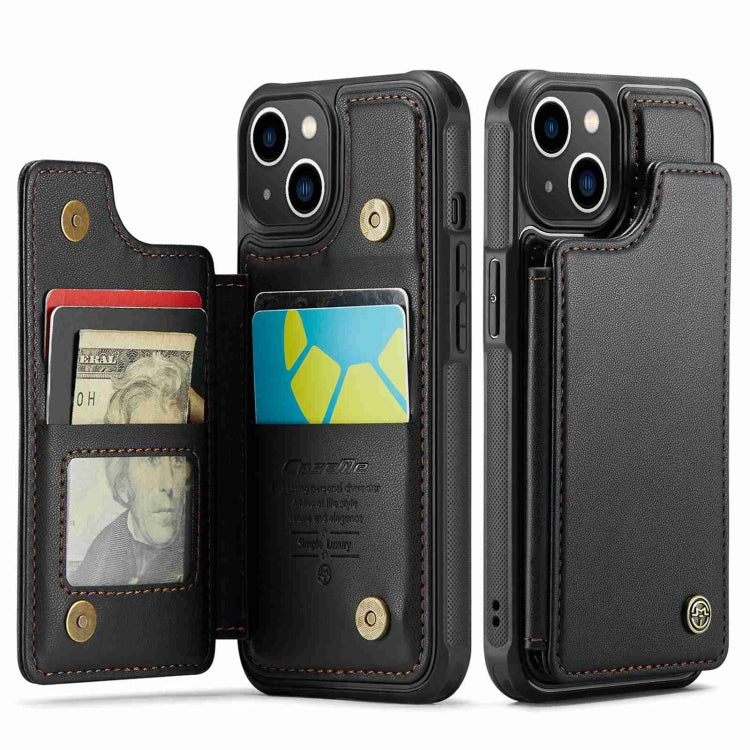 For iPhone 14 CaseMe C22 Card Slots Holder RFID Anti-theft Phone Case(Black) - free shipping - PMC Jewellery - Order now!