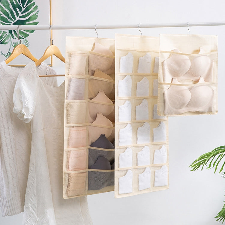 5+10 Grids Underwear Storage Bag Non-woven Double-sided Hanging Storage Bag(Pink) - free shipping - PMC TechLife - Order now!