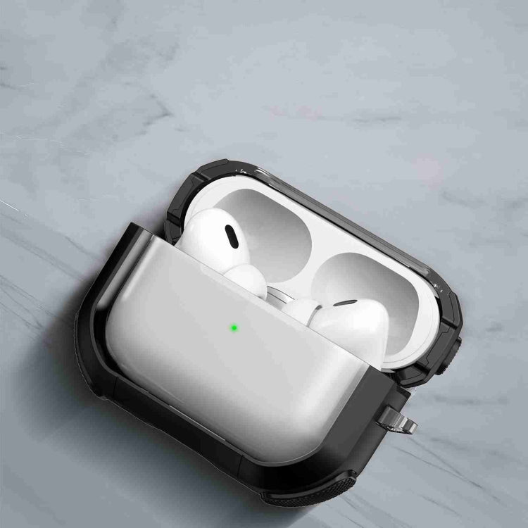 For AirPods Pro 2 Thunder Transparent Armor Wireless Earphones Protective Case(Gold) - For AirPods Pro 2 by PMC Jewellery | Online Shopping South Africa | PMC Jewellery | Buy Now Pay Later Mobicred