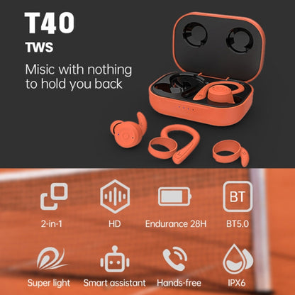 T&G T40 TWS IPX6 Waterproof Hanging Ear Wireless Bluetooth Earphones with Charging Box(Black) - TWS Earphone by T&G | Online Shopping South Africa | PMC Jewellery | Buy Now Pay Later Mobicred