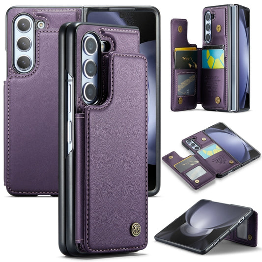 For Samsung Galaxy Z Fold5 CaseMe C22 PC+TPU Business Style RFID Anti-theft Leather Phone Case(Purple) - Galaxy Z Fold5 Cases by CaseMe | Online Shopping South Africa | PMC Jewellery | Buy Now Pay Later Mobicred